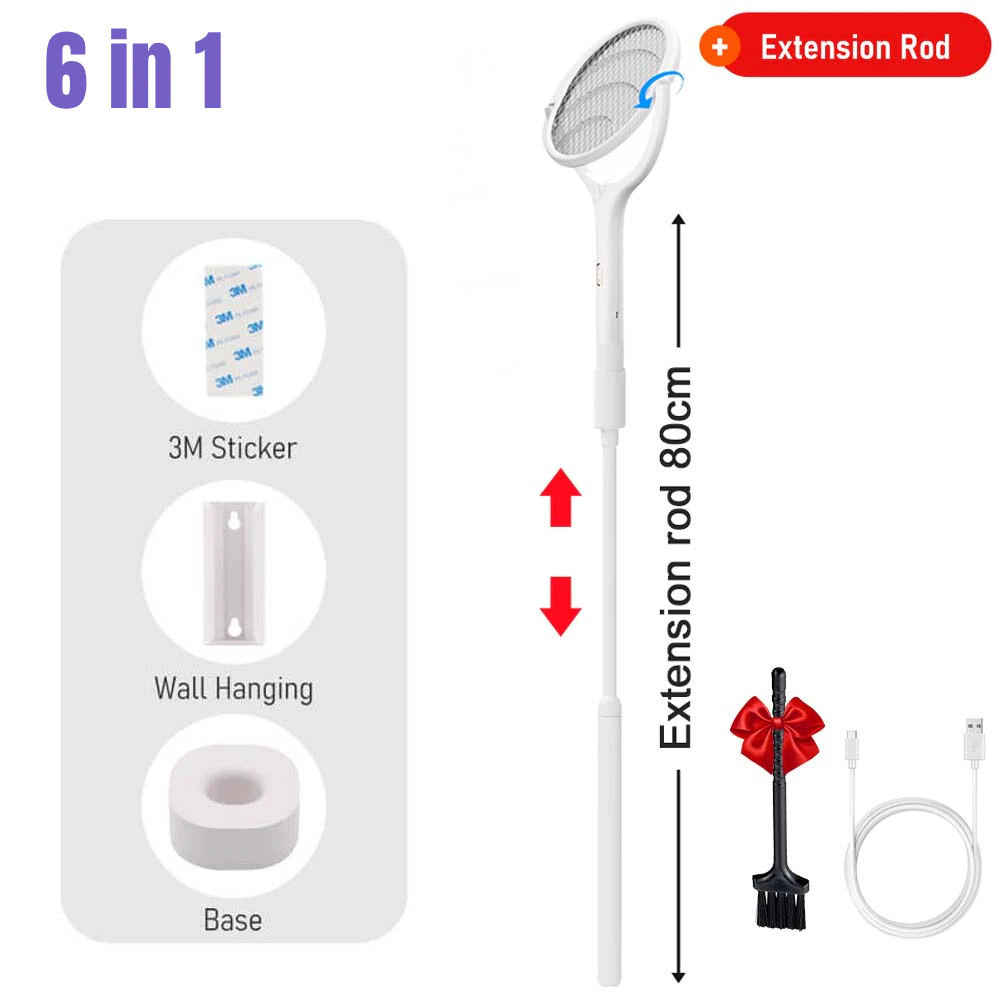 Electric Mosquito Zapper with 6-in-1 Rotating Function