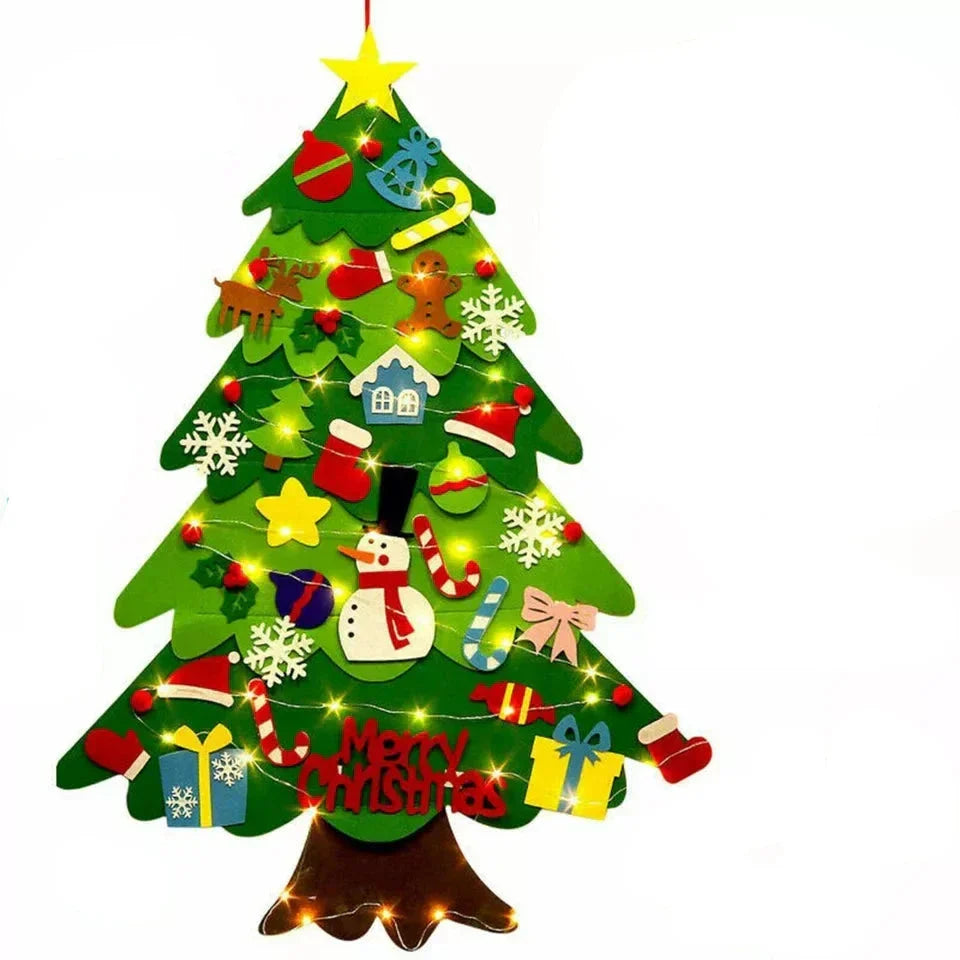 Felt Christmas Tree with Fairy Lights – Montessori Style