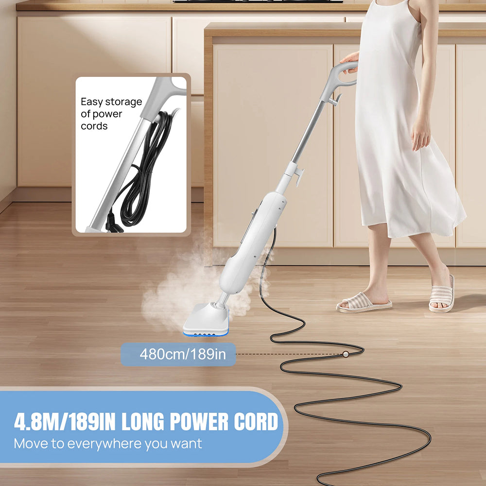 Chemical-Free Deep Cleaning Steam Mop, 110°C Professional Use