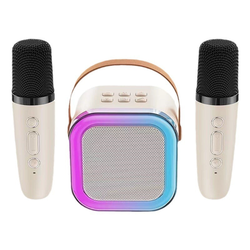 Portable Karaoke System with Dual Wireless Microphones