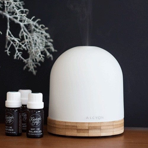 EcoMist Aroma Dispenser | Glass and Bamboo Ultrasonic Humidifier
