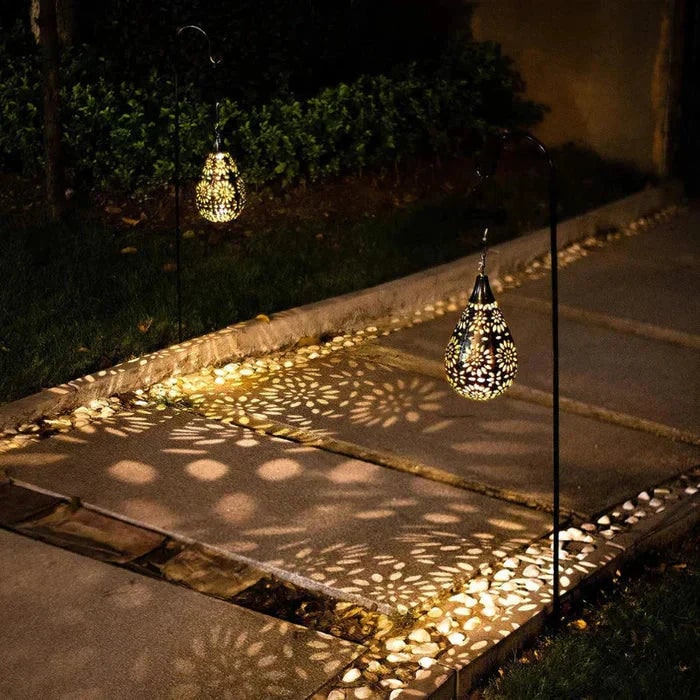 Eco-Friendly Solar Garden Lantern with Floral Design