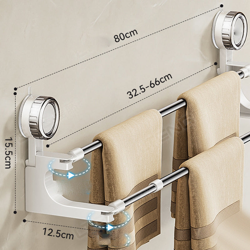 Double Towel Holder with Suction Cups | Effortless Stylish Towel Storage for a Tidy Bathroom
