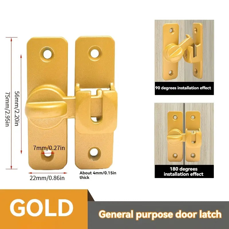Durable Stainless Steel Slide Bolt | 90° Lock for Doors & Windows