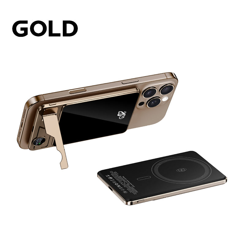 Dual-Mode Magnetic Power Bank with Built-in Stand for Convenient Charging