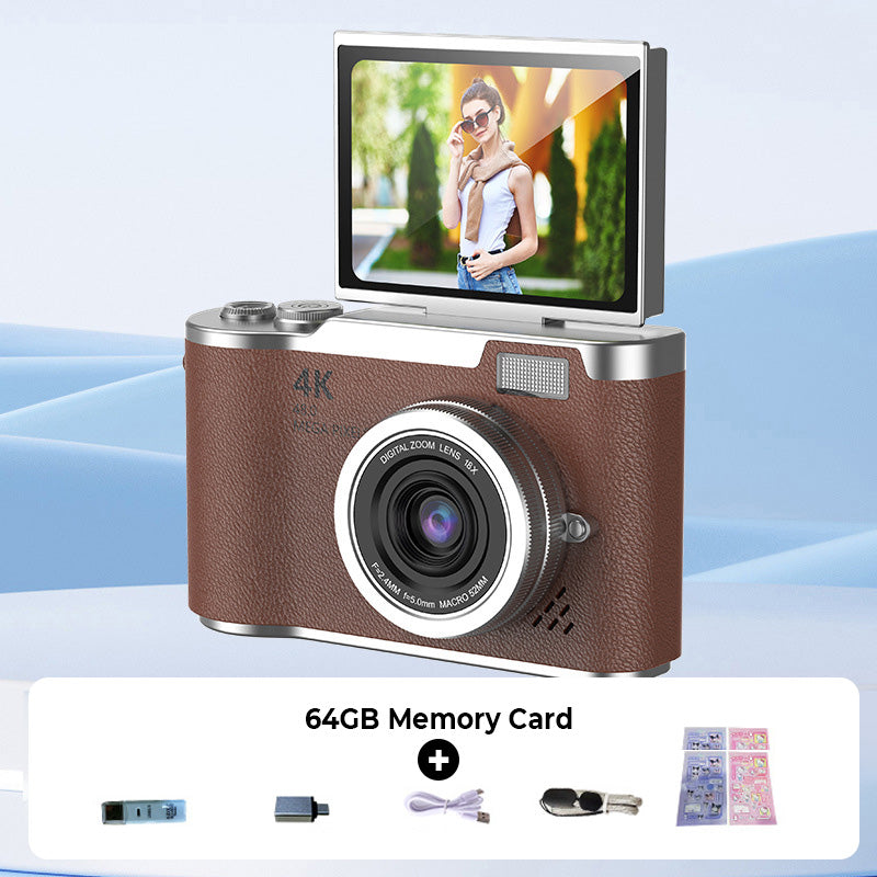 4K HD Digital Camera with Flip-Screen Display