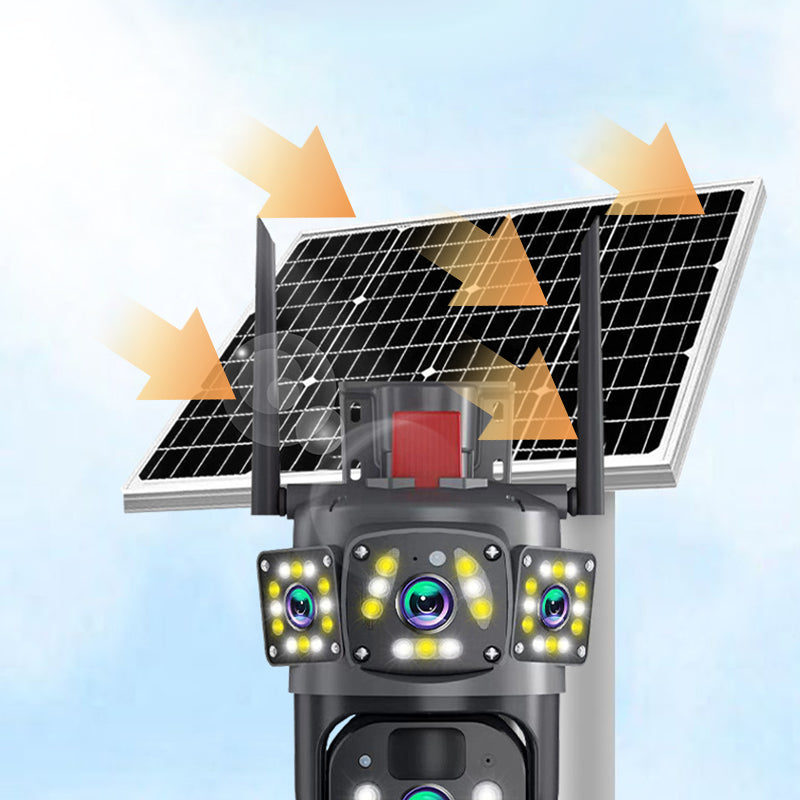 360° Solar-Powered Outdoor Security Camera with Night Vision