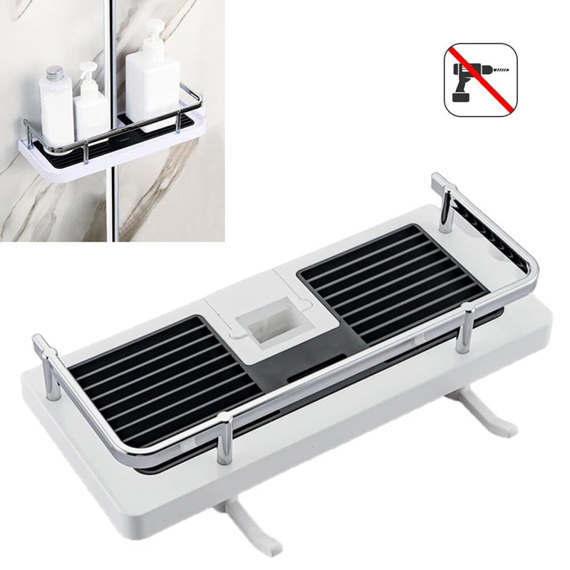 Shower Storage Organizer for Rail - No Drill Bathroom Shelf Caddy