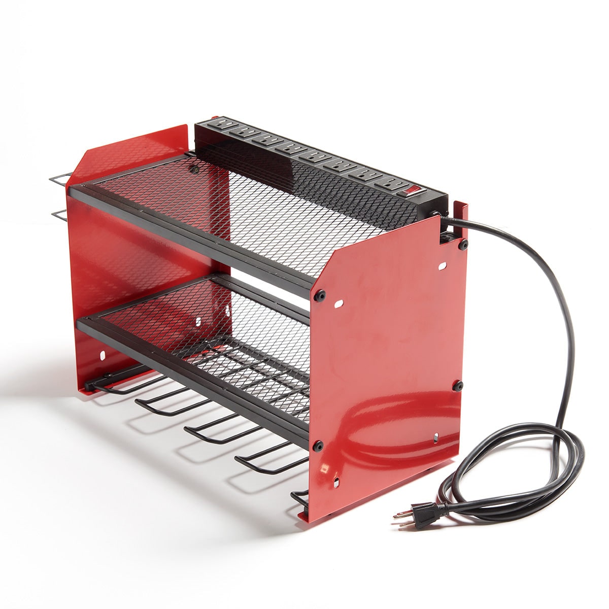Wall-Mounted Tool Organizer with 8 Surge-Protected Outlets