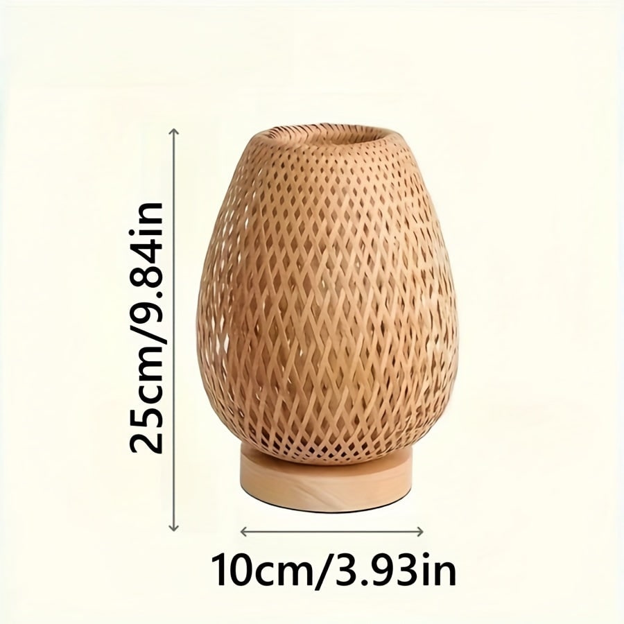 Natural Weave LED Bedside Lamp with USB and Adjustable Brightness
