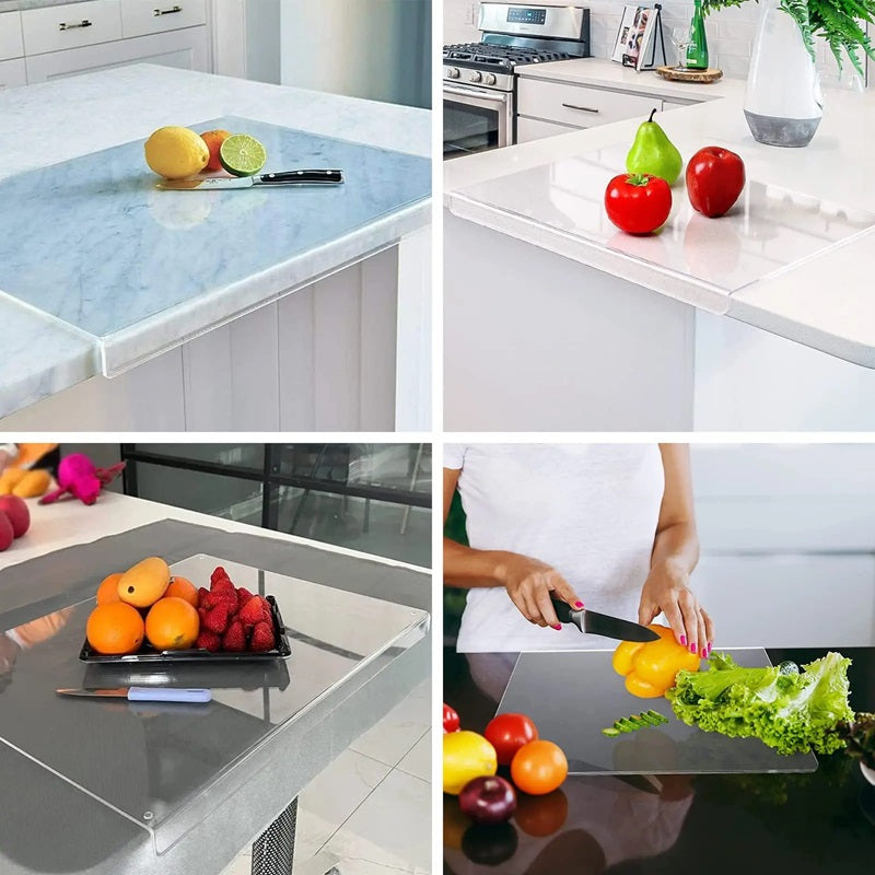 Transparent Cutting Board with Counter Edge