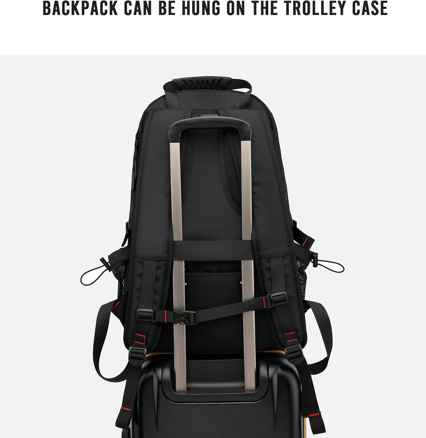 60L Waterproof Laptop Backpack for Travel with USB Port and Shoe Storage