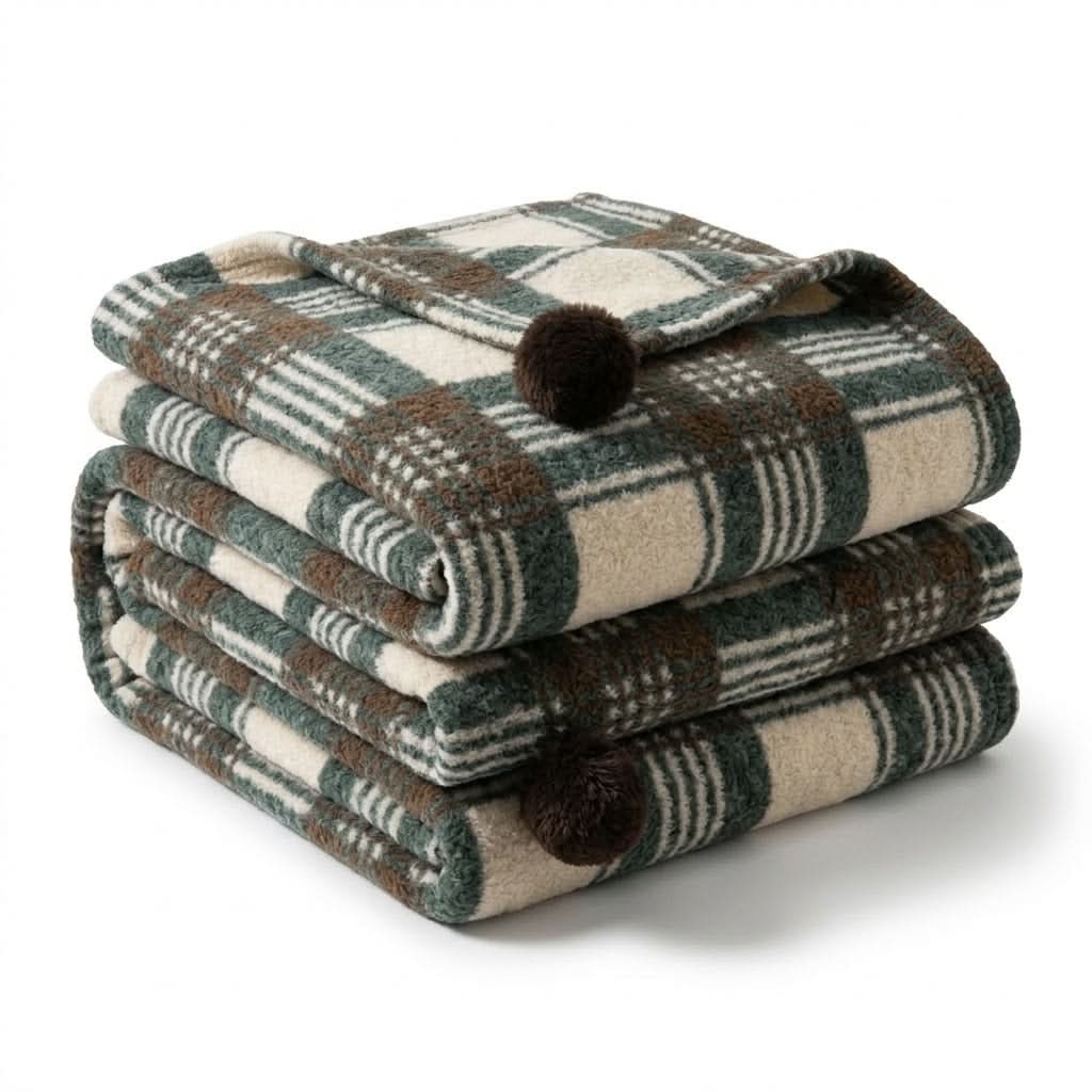 Plaid Throw Blanket for Cozy Living Room Decor