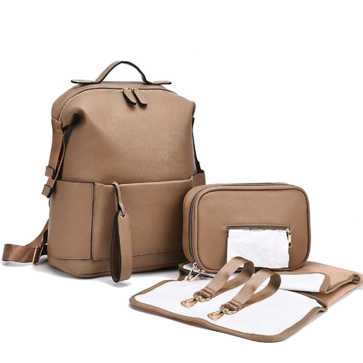 Travel Backpack for Maternity - Versatile Leather Diaper Bag