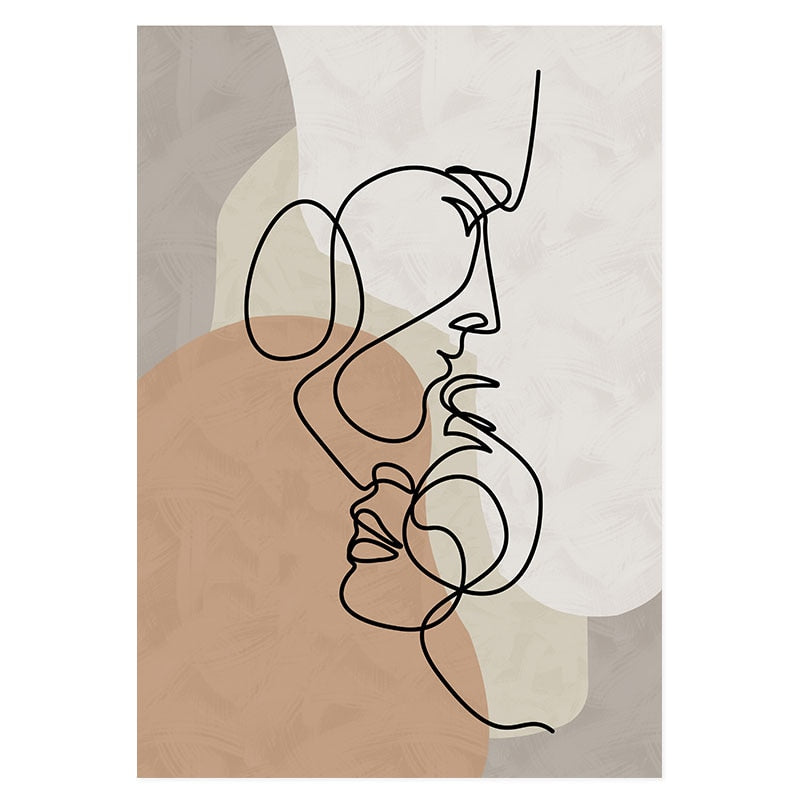 Chic Floral Minimalist Canvas Art Print - Soft Beige Tones