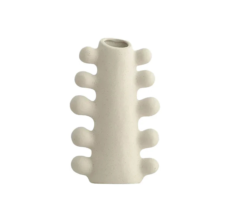 Textured Ceramic Vase for Decorative Chrysalis Flower Arrangement