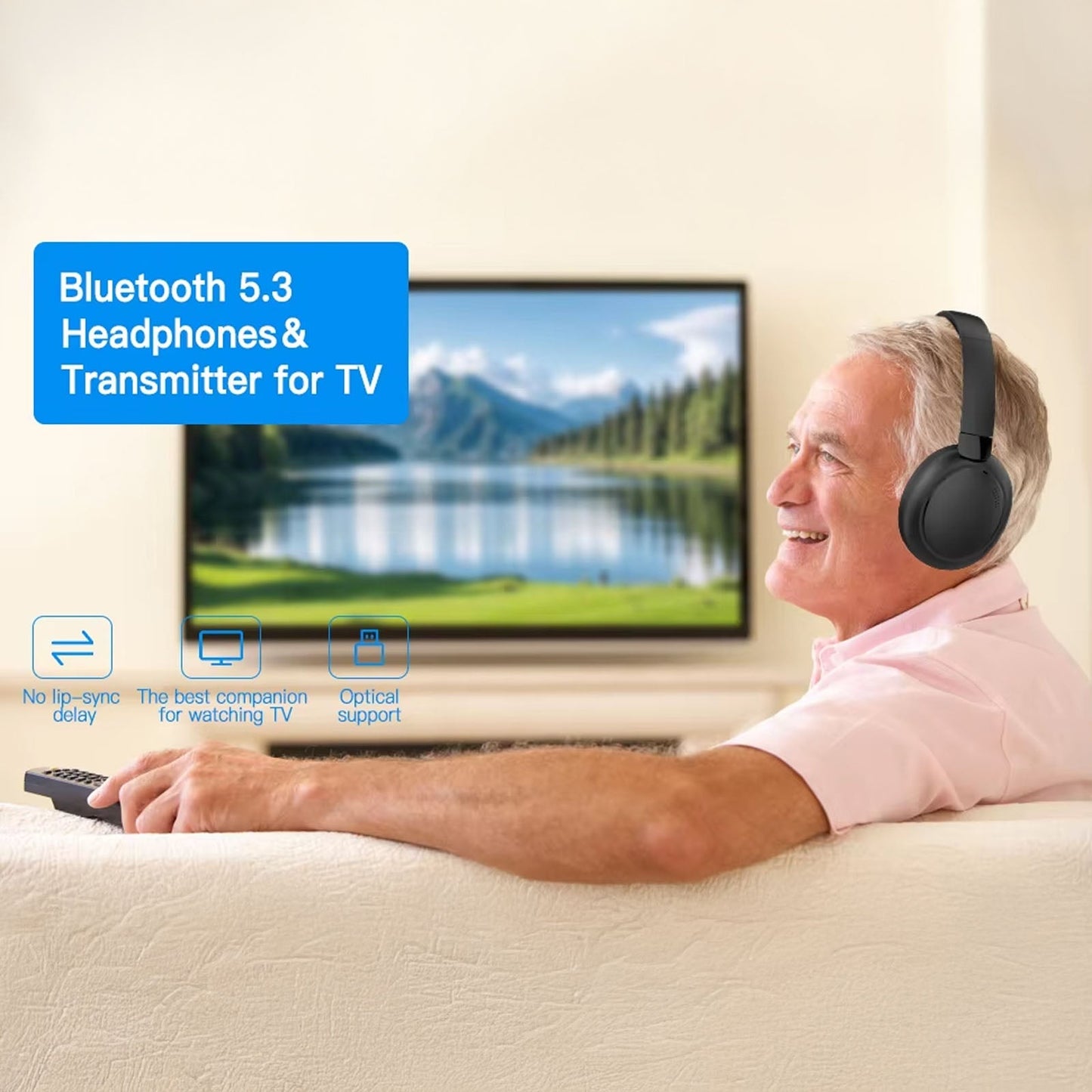 Wireless TV Headphones 2.0 – Long Range Noise Cancellation Audio