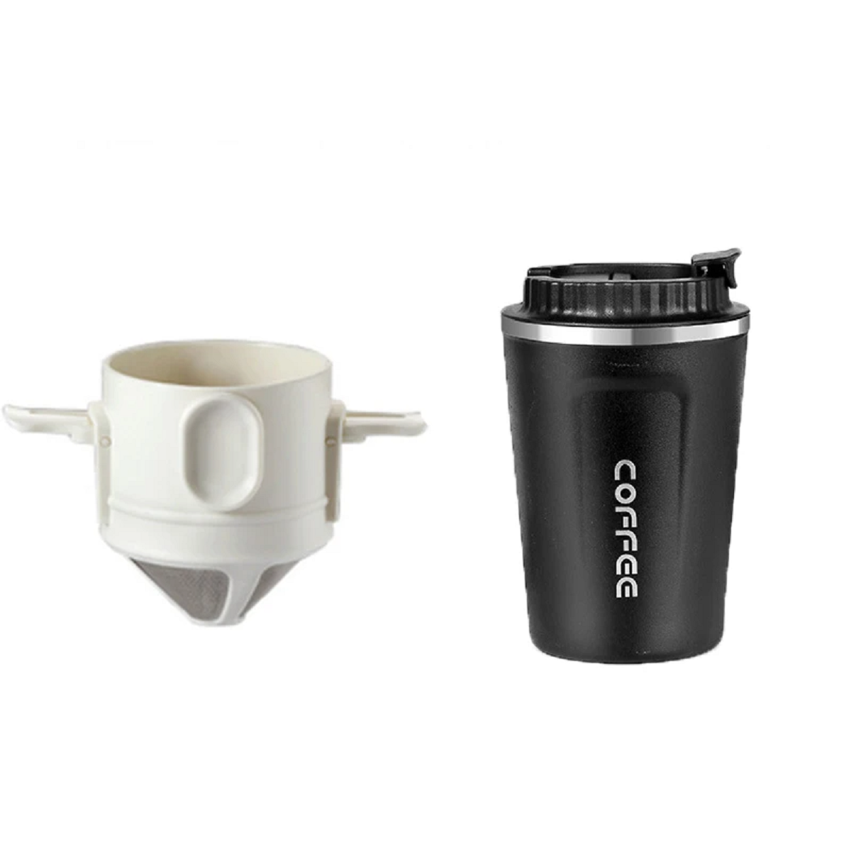 Travel Mug for Pour Over Coffee with Reusable Filter