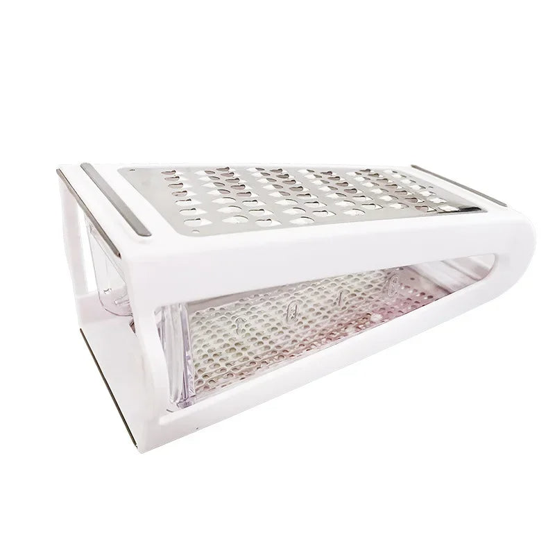Two-Sided Grater for Kitchen with Collection Tray