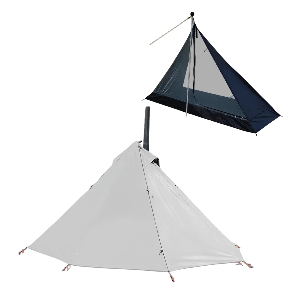 1-Person Tipi Shelter with Chimney Window - Ultralight Hot Tent