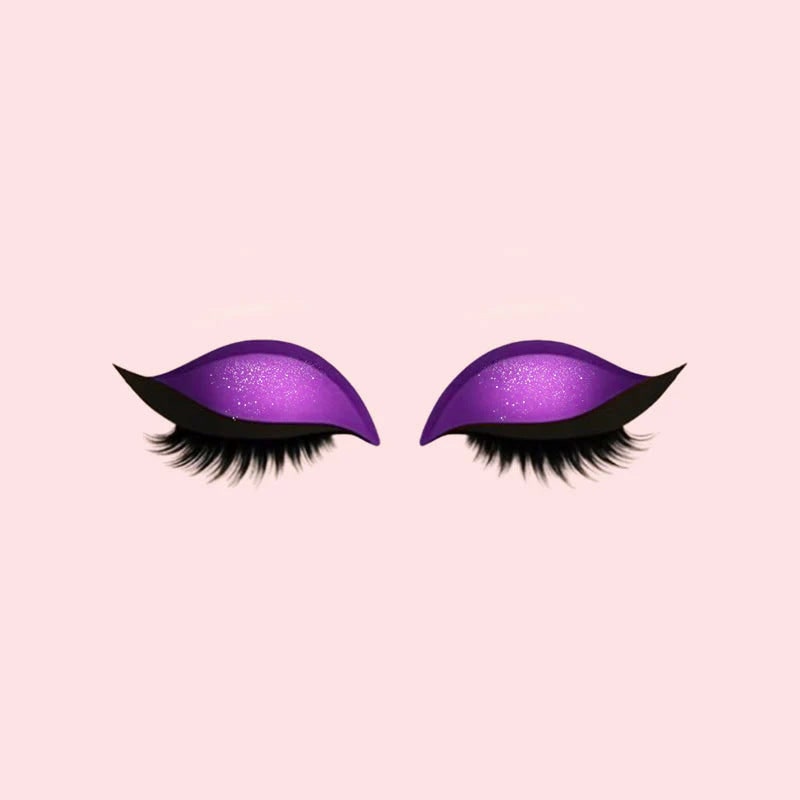 Effortless Winged Eye Stickers with Lashes and Sparkle