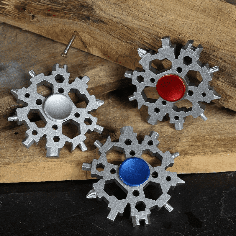 22 Functions Snowflake Shaped Multi-Tool with Fidget Spinner