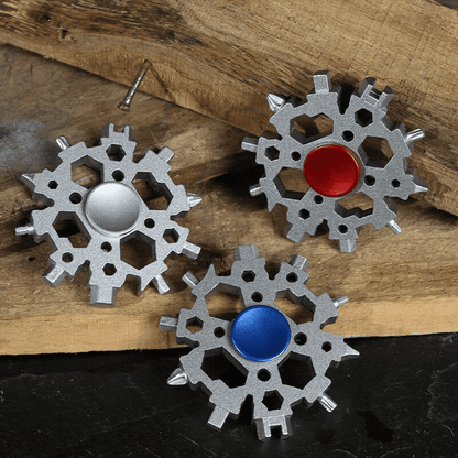 22 Functions Snowflake Shaped Multi-Tool with Fidget Spinner