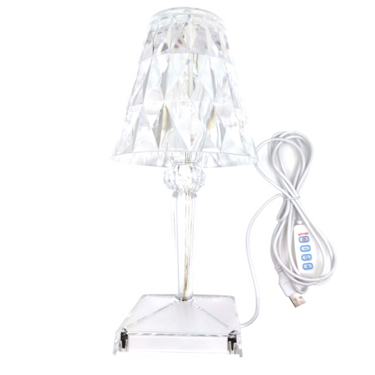 Elegant Touch Sensor Table Lamp with USB – CrystalGlow Design