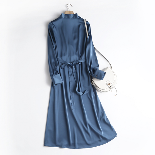 Long Sleeve Satin Dress for Women