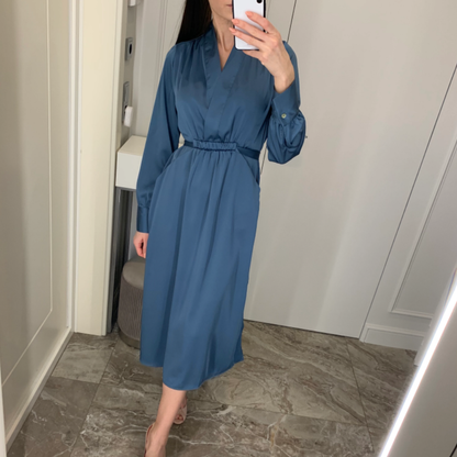 Long Sleeve Satin Dress for Women