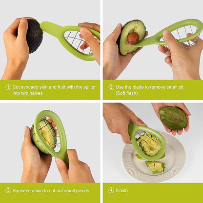 Avocado Slicer and Dicer Tool for Perfect Cubes