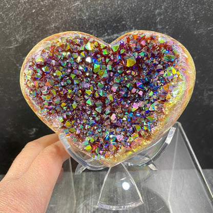 Heart-Shaped Crystal in Angel Aura Finish