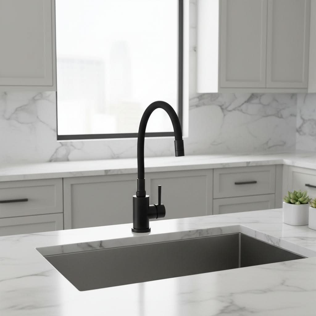 Black 360-Degree Rotating Kitchen Sink Tap