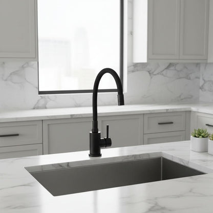 Black 360-Degree Rotating Kitchen Sink Tap