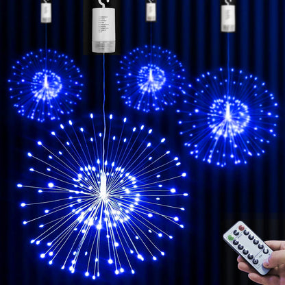 Waterproof LED Firework Lights with Remote – 150/200 LEDs, 8 Modes, Warm White, Cool White, Colorful or Blue
