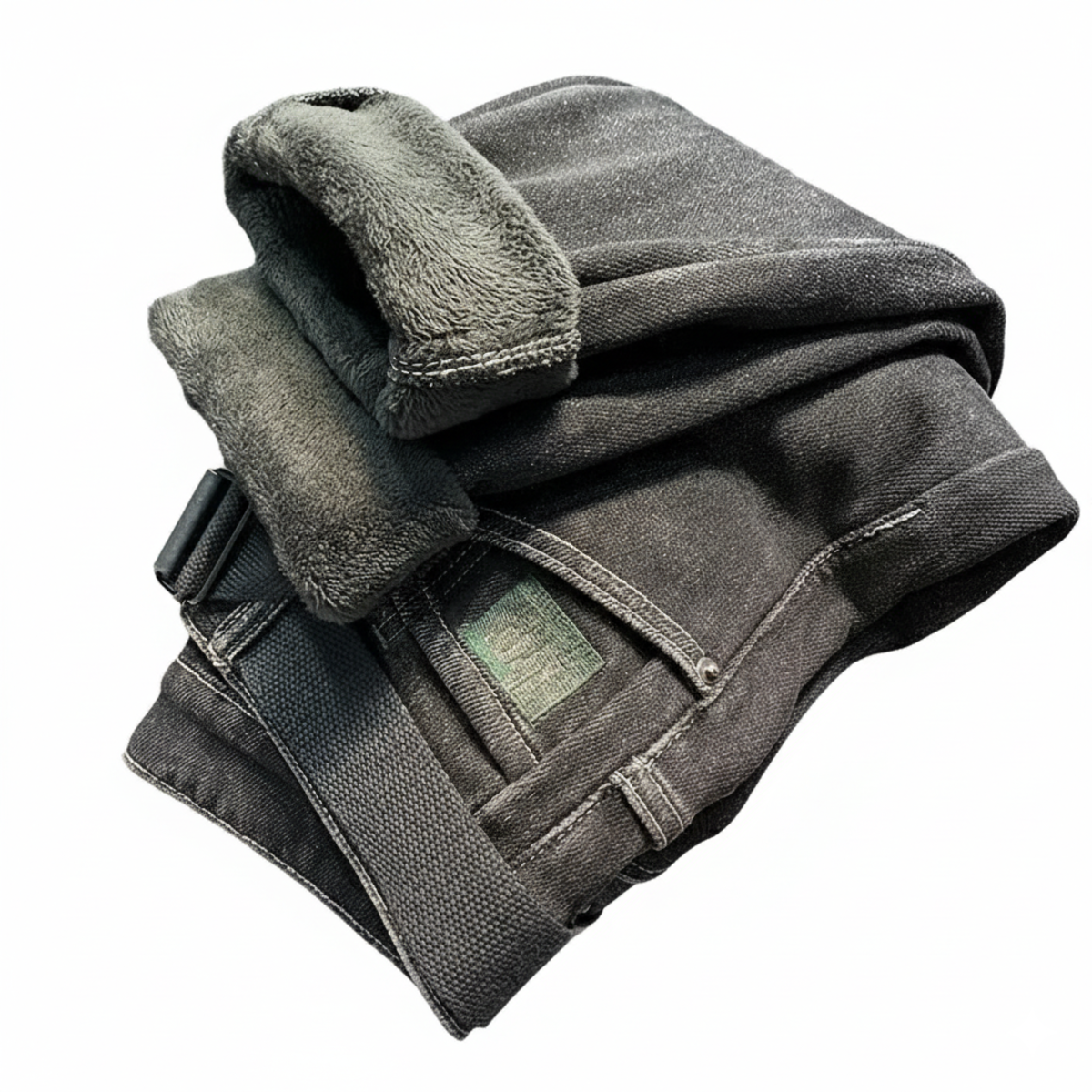 Casual Slim Fit Denim Trousers for Men - Warm Stretchy Vintage Style