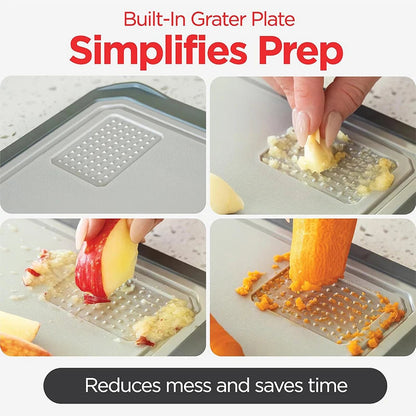 Dual-Sided Stainless Steel Cutting Board | 304 Grade | Includes Knife Sharpener