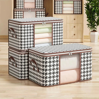 Foldable Clothing Storage Box | Dustproof Comforter Organizer with Handles | 60 × 40 × 30 cm