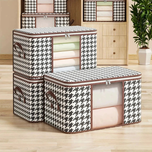 Foldable Clothing Storage Box | Dustproof Comforter Organizer with Handles | 60 × 40 × 30 cm