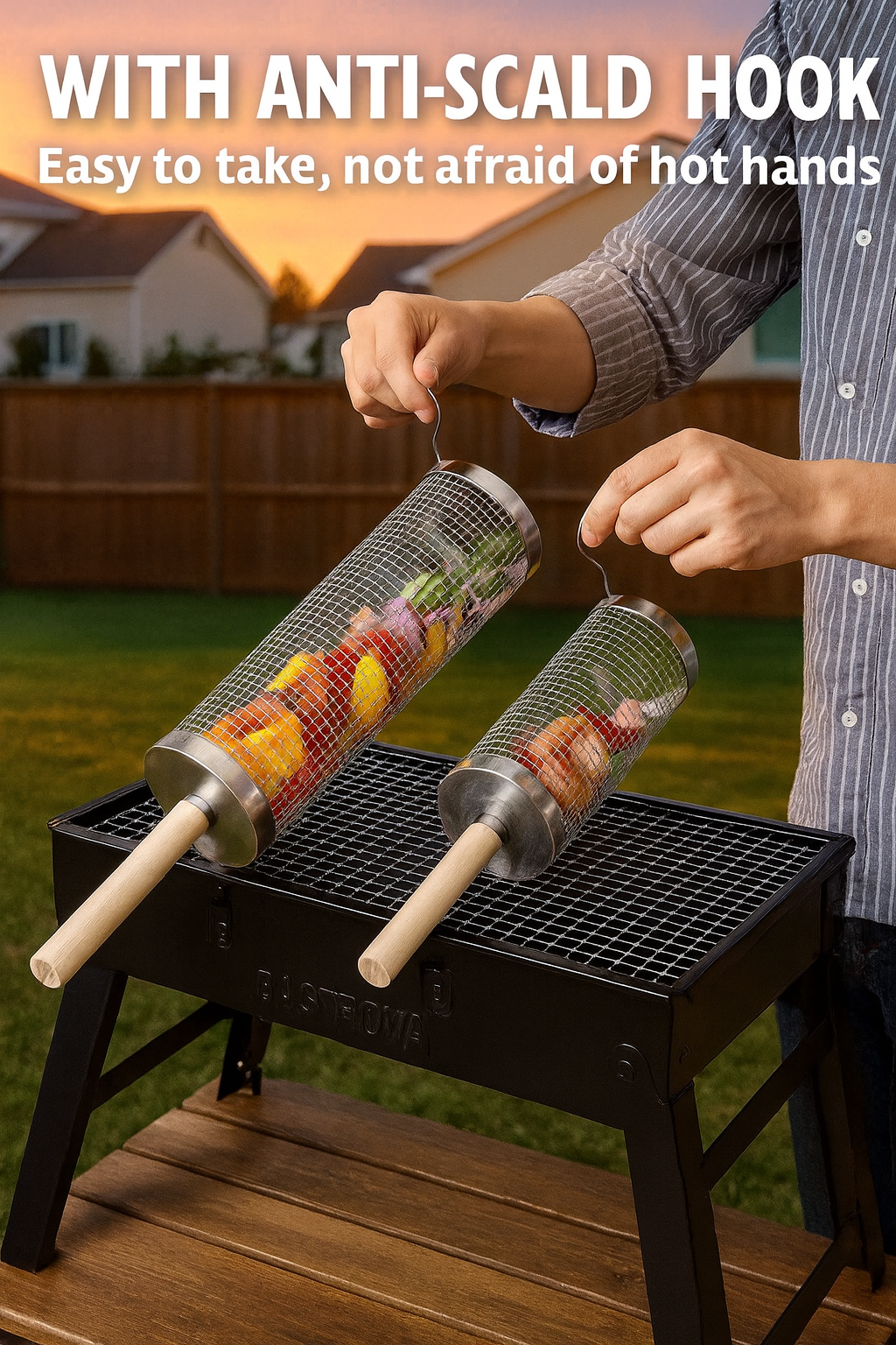 Food Flipper for BBQ – Easily Turn Food Without Falling Apart or Burning