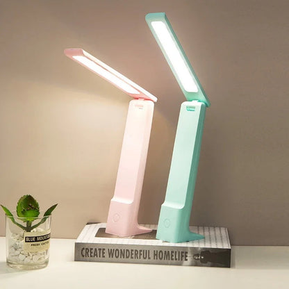 LED Table Lamp with Touch Control, Dimmable, 3 Light Colors, 20 Hour Battery, White/Pink/Blue