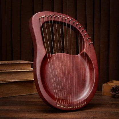 Elegant 16-String Lyre Harp with Metal Strings, Tuning Tool, Extra Strings, Guide, and Carrying Bag for All Skill Levels