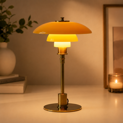 Minimalist Glass Shade Table Lamp for Scandinavian Style Bedroom