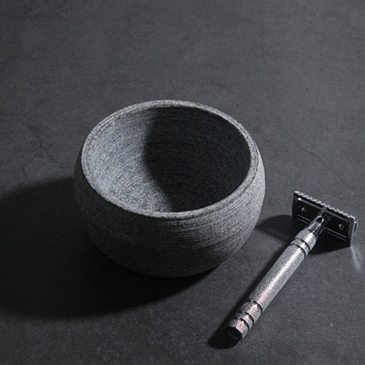 Stoneware Shaving Bowl for Soap and Cream Use