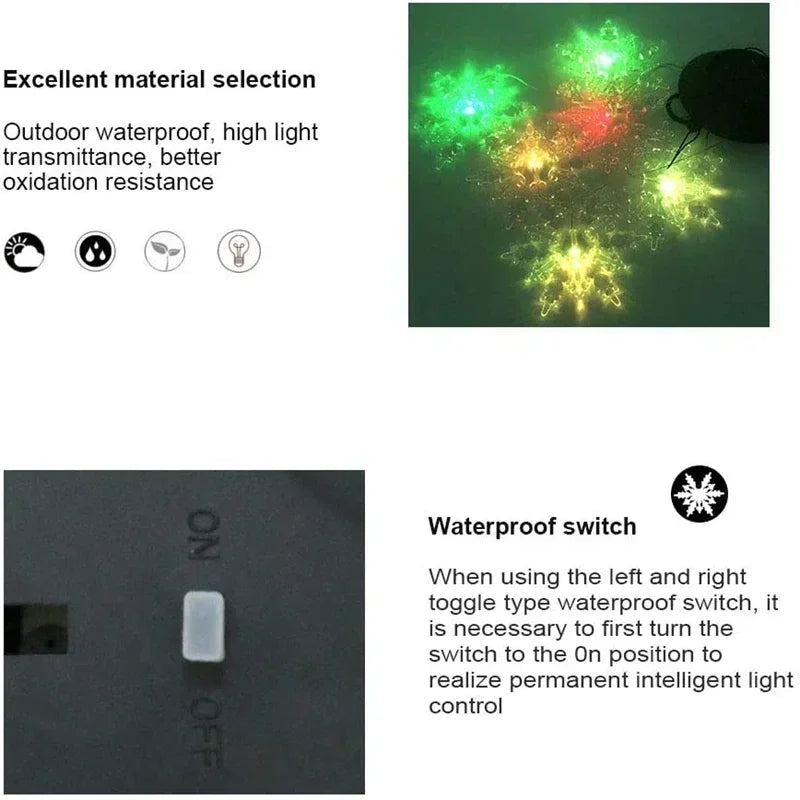 Solar-Powered Wind Chime with LED Snowflakes – Waterproof Hanging Light for Garden, Balcony & Patio
