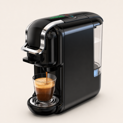 Versatile 5-in-1 Coffee Maker – Works with Nespresso, K-Cup, Dolce Gusto, ESE Pods, and Ground Coffee, 20-Bar Hot/Cold