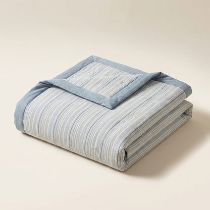 Blue Striped Blanket for Unique Bedding – Lightweight and Cozy