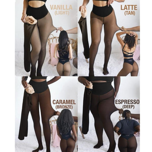 Fleece-Lined Warm Leggings with High Waist for a Slim Fit