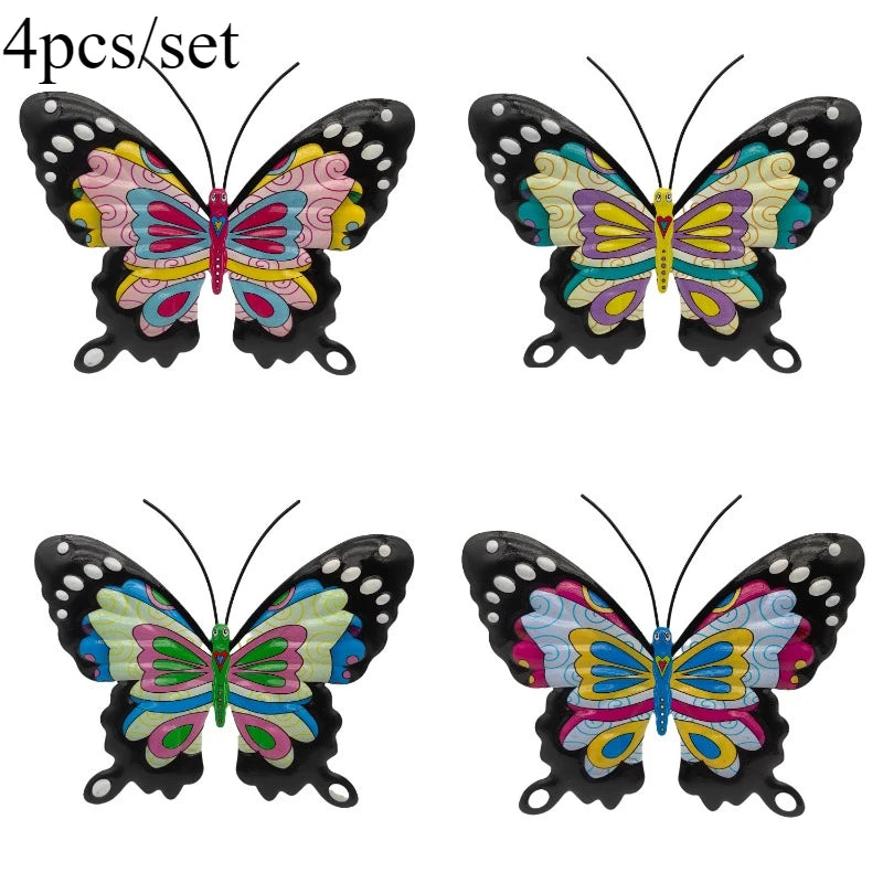 Metal Butterfly Wall Decor Set | 4 Pieces | Rust Resistant | Perfect for Garden & Fence
