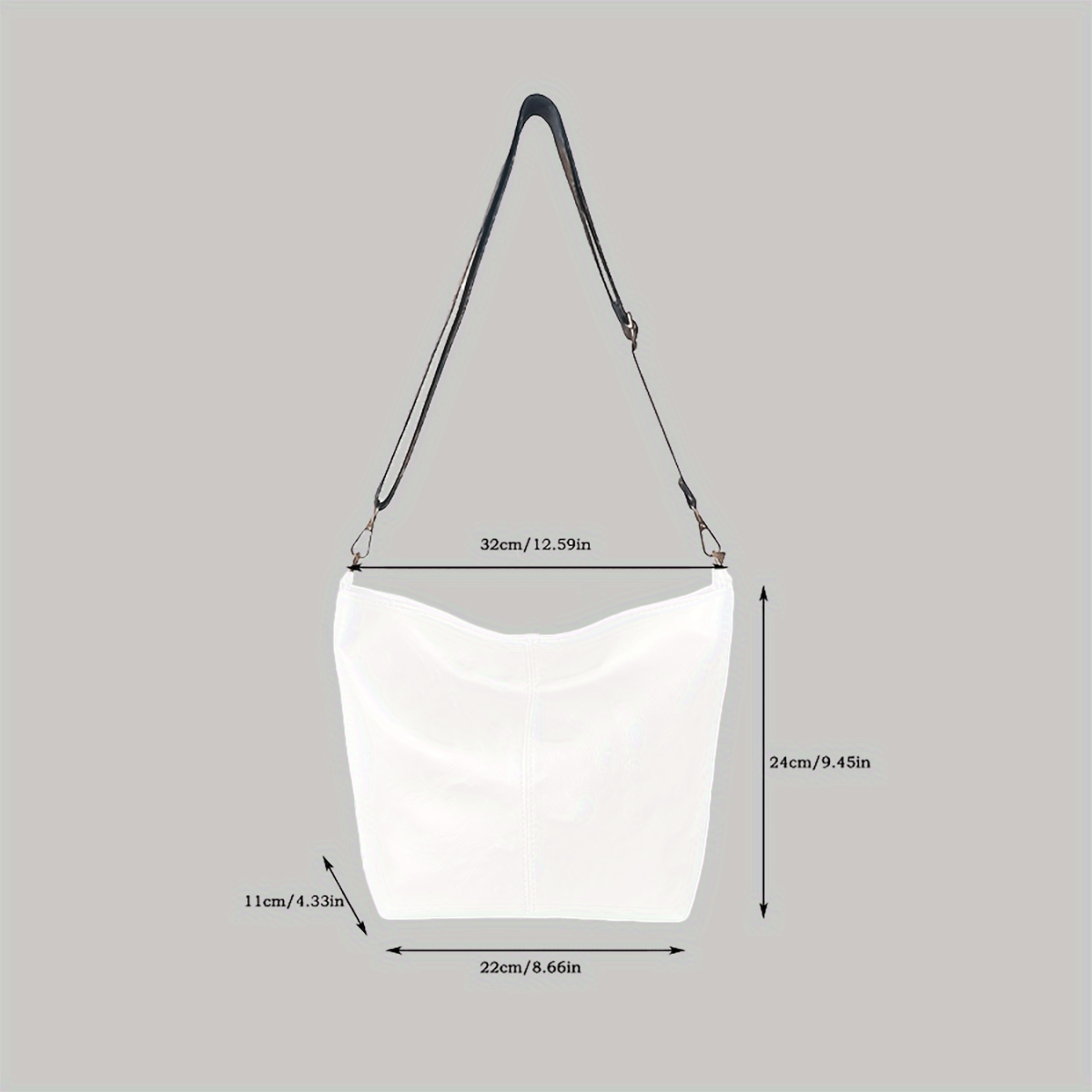 Urban White Messenger Bag with Zipper – CityPure PU Shoulder Style